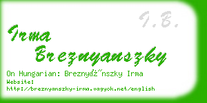 irma breznyanszky business card